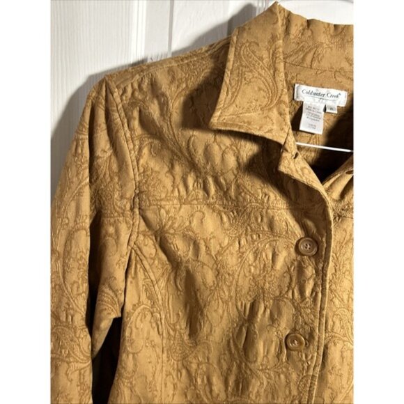 Coldwater Creek Womens Brown Cotton Stretch Embroidered Jacket Size XL - Picture 2 of 6
